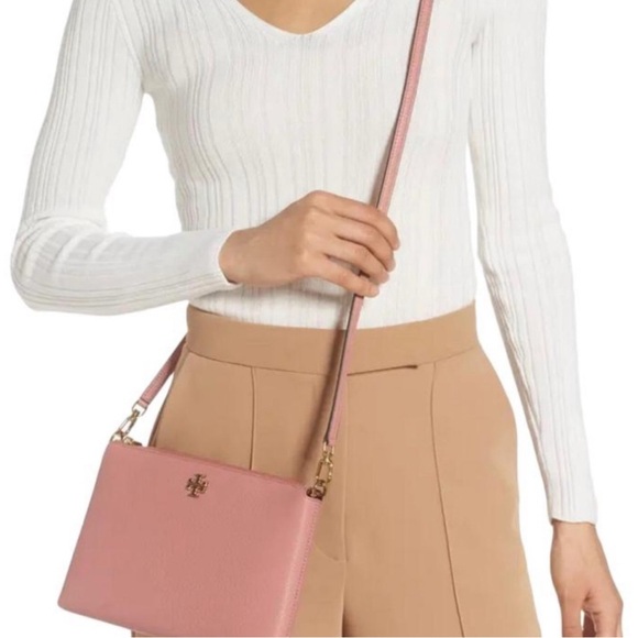 Tory Burch pink Kira crossbody bag adjustable detachable strap gold hardware - Picture 3 of 16
